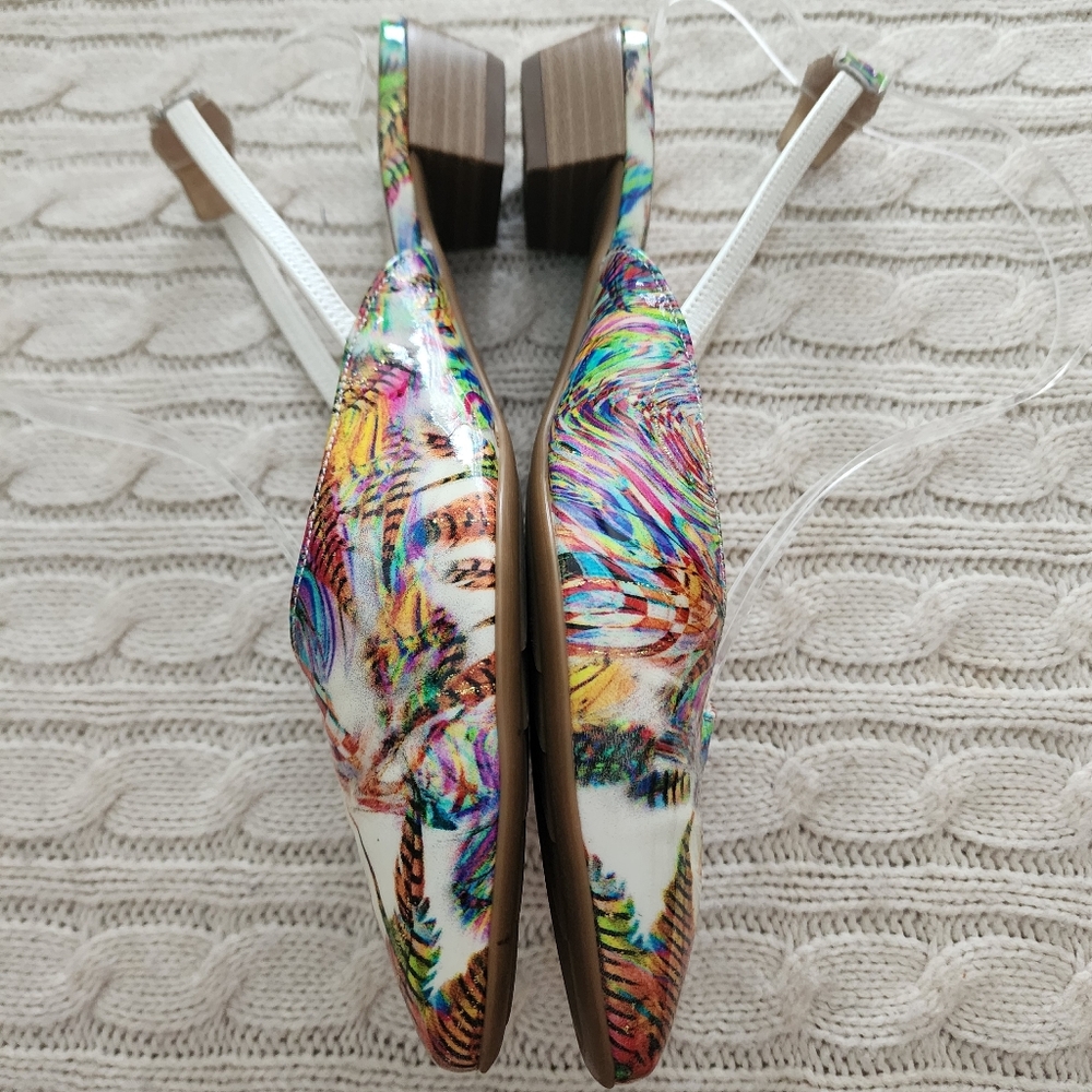 Peter Kaiser Tropical Floral Slingback Flats -Vibrant  Multicolor.7.5US - Picture 7 of 15